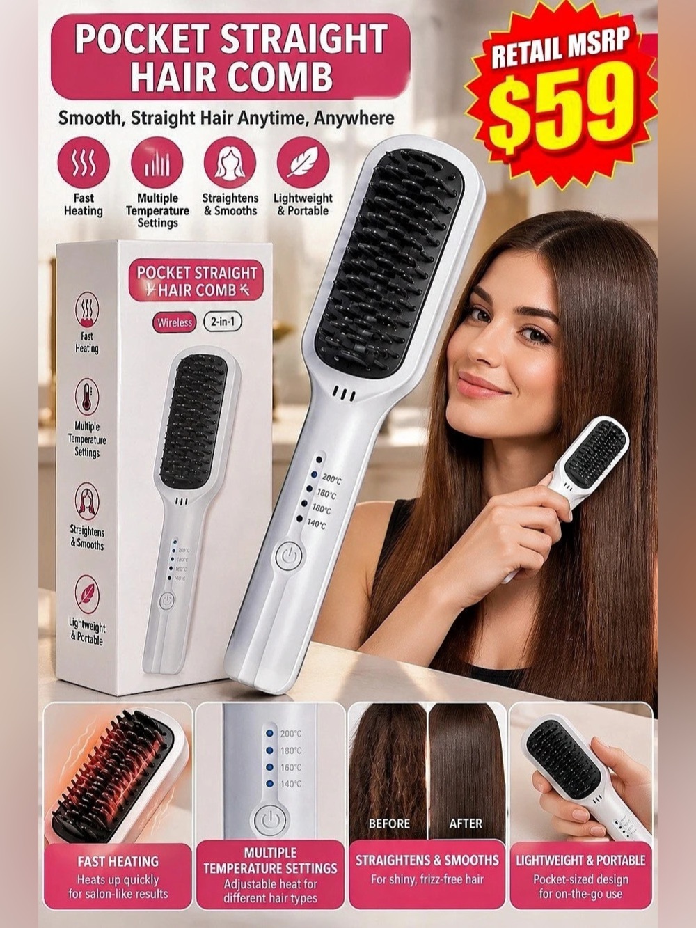 Pocket Straight Hair Comb